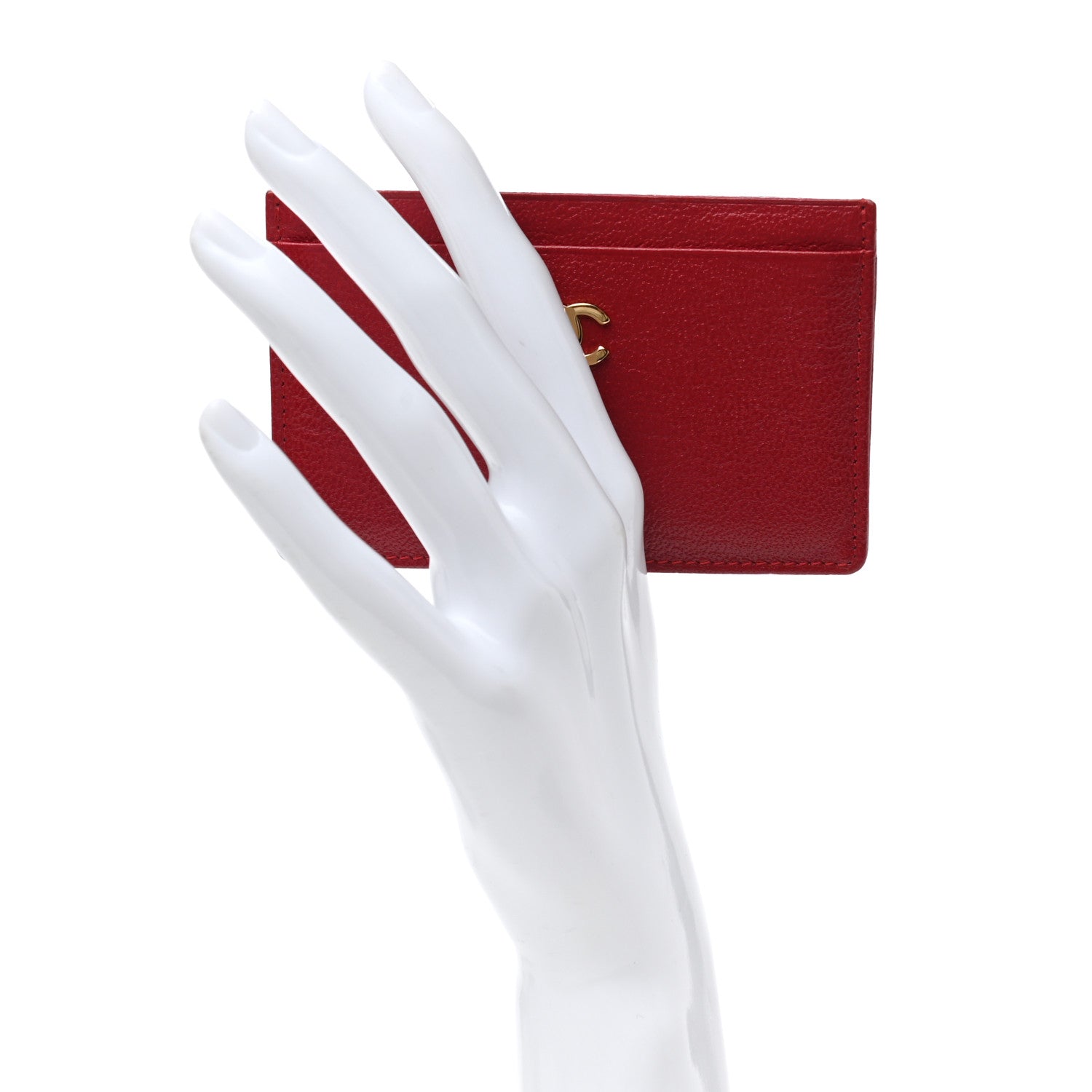 Chanel Calfskin CC Card Holder Red 2 of 8