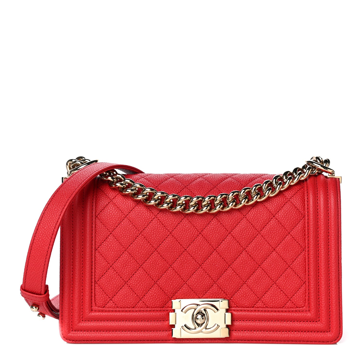 Chanel Caviar Quilted Medium Boy Flap Red 1 of 9