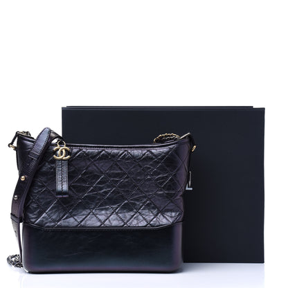 Chanel Iridescent Aged Calfskin Quilted Medium Gabrielle Hobo Black 17 of 17