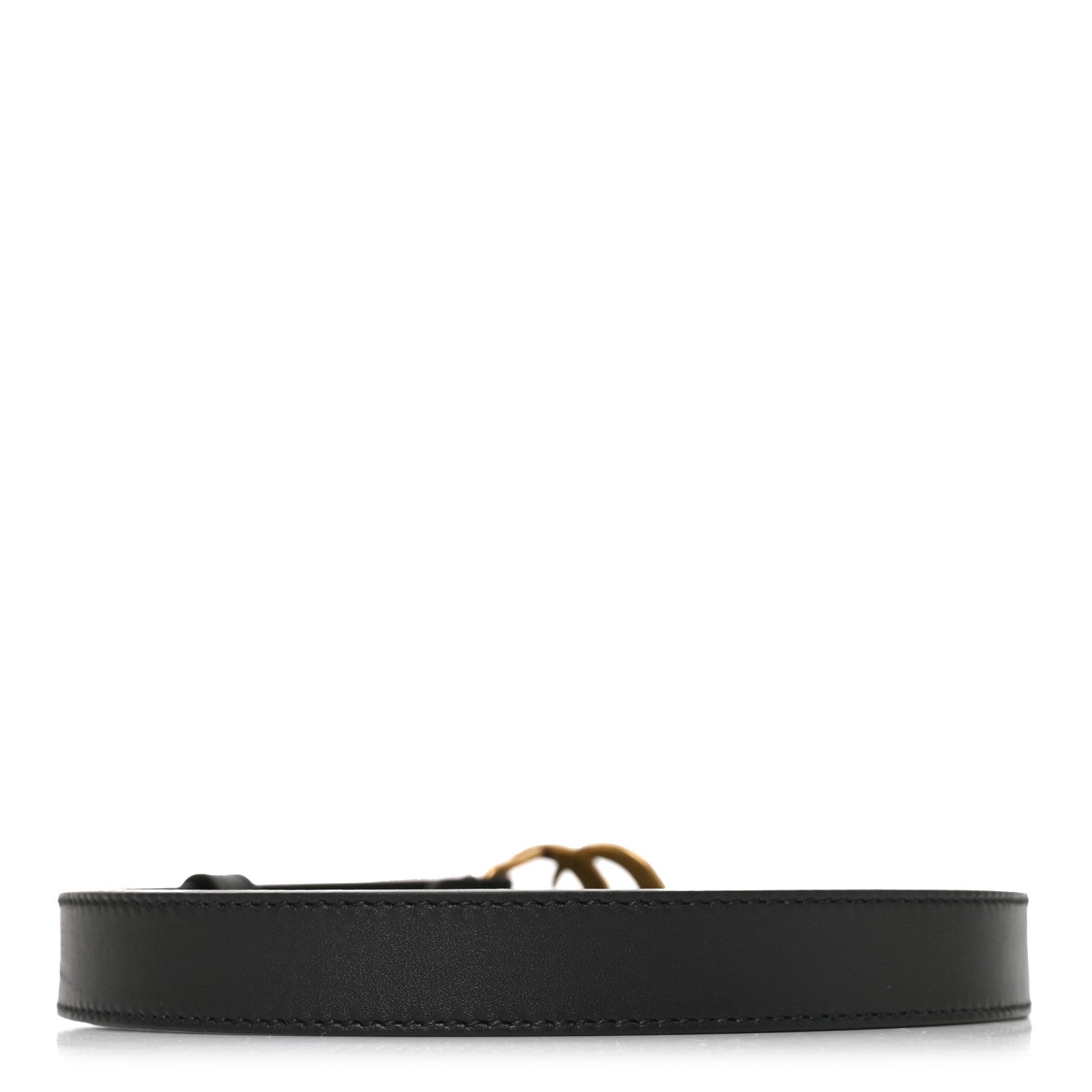 Gucci Moon Calfskin Pearl Double G 20mm Belt 85 34 Black Cream 2 of 5