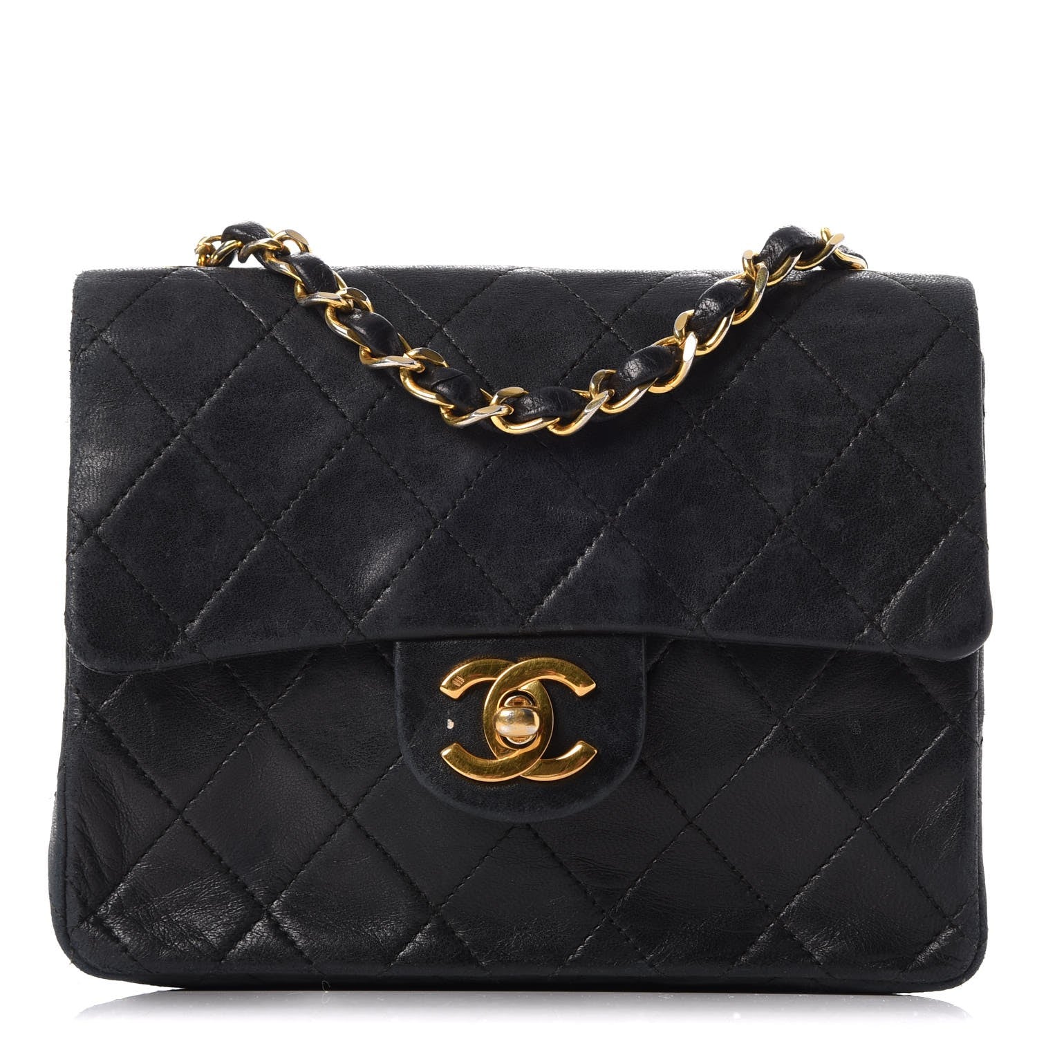 Chanel Lambskin Quilted Mini Square Flap Black 1 of 16
