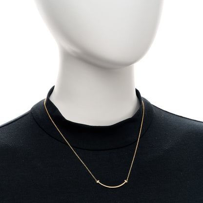 Tiffany 18K Yellow Gold Small T Smile Pendant Necklace 2 of 4