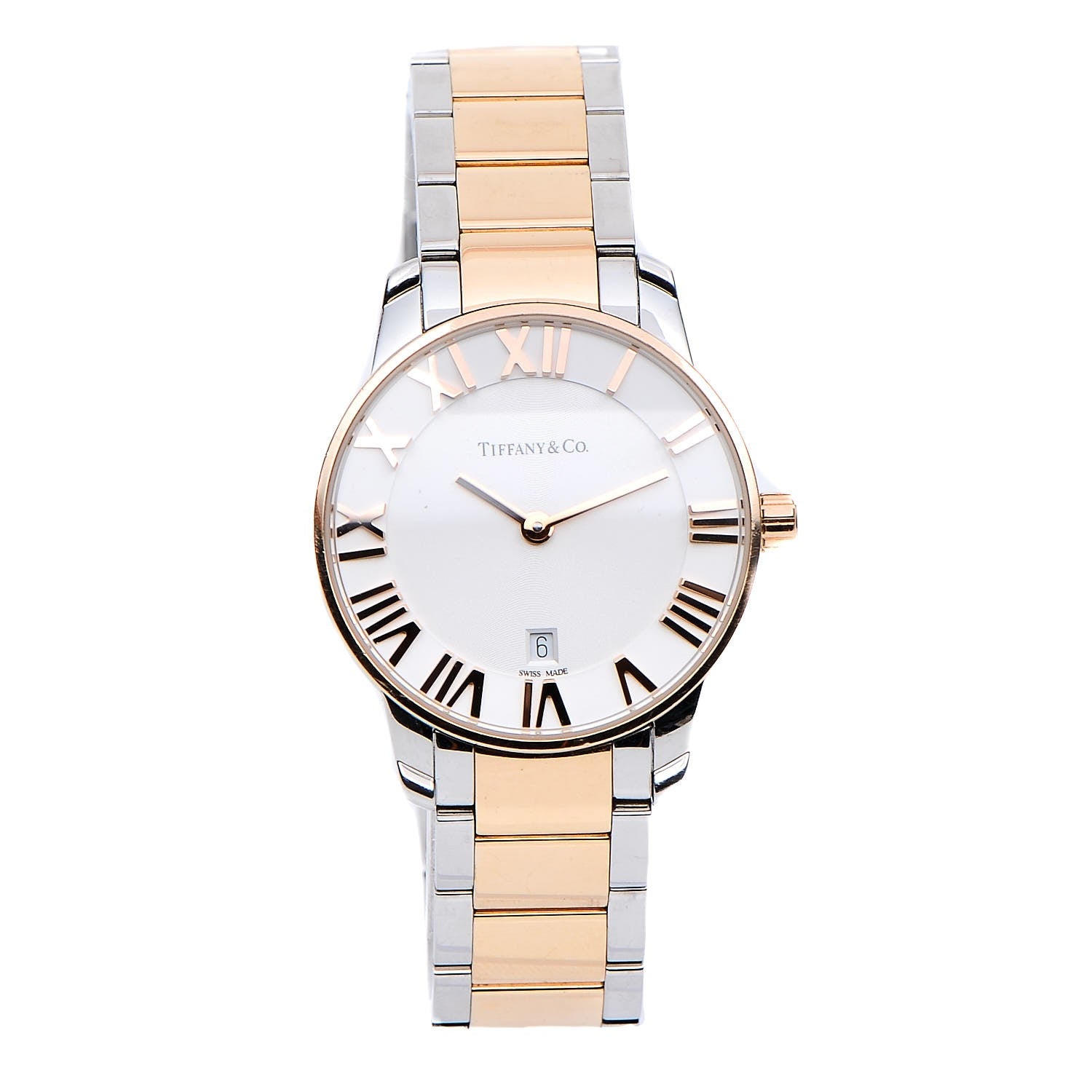 Tiffany Stainless Steel 18K Rose Gold 29mm Atlas 2-Hand Quartz Watch 1 of 8