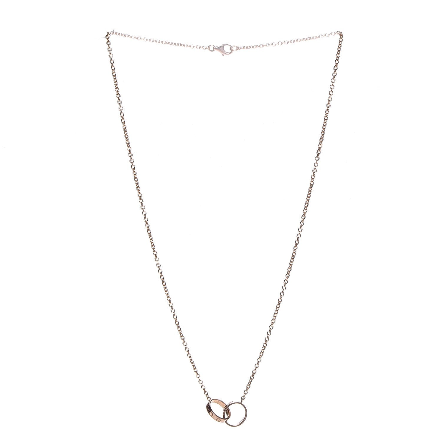Cartier 18K Pink Gold Interlocking LOVE Necklace 3 of 9