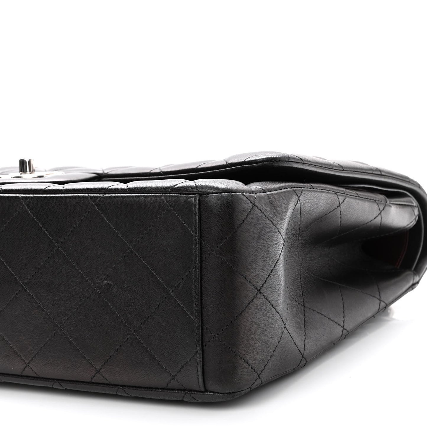 Lambskin Quilted Maxi Double Flap Black