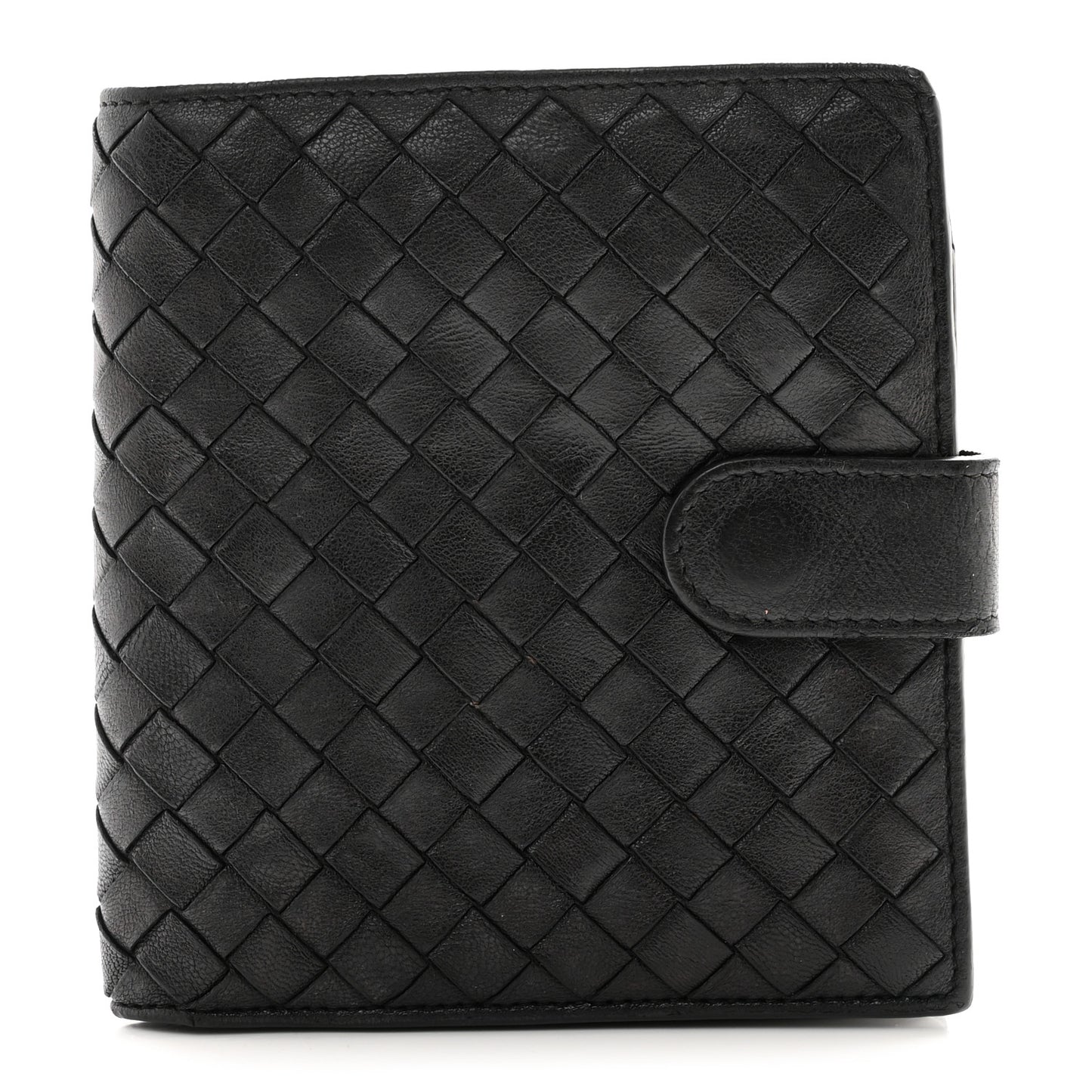 Nappa Intrecciato Snap Wallet Black