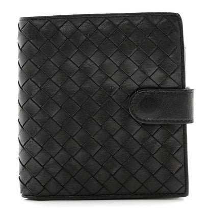 Bottega Veneta Nappa Intrecciato Snap Wallet Black 1 of 9