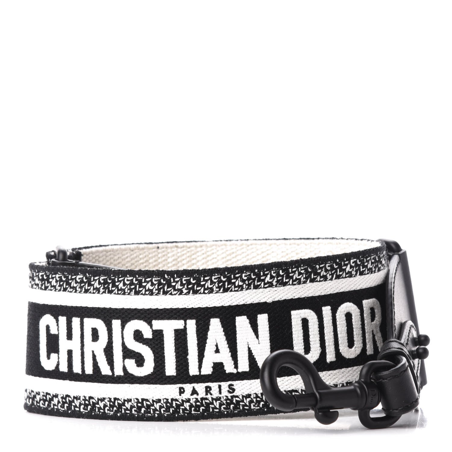Christian Dior Canvas Embroidered Shoulder Strap Black Ultramatte 1 of 4