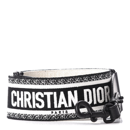 Christian Dior Canvas Embroidered Shoulder Strap Black Ultramatte 1 of 4