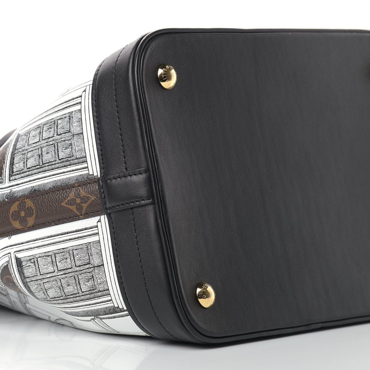 X FORNASETTI Calfskin Architettura Noe MM Black White