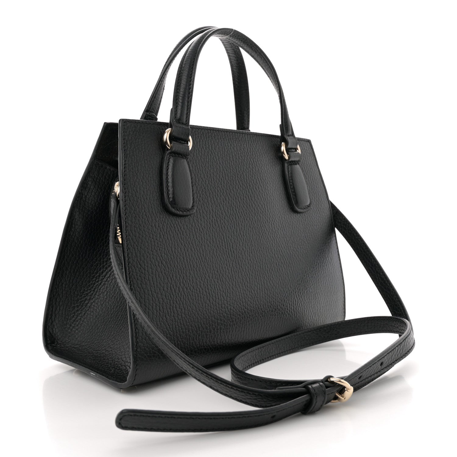 Gucci Pebbled Calfskin Medium Soho Top Handle Satchel Black 3 of 12