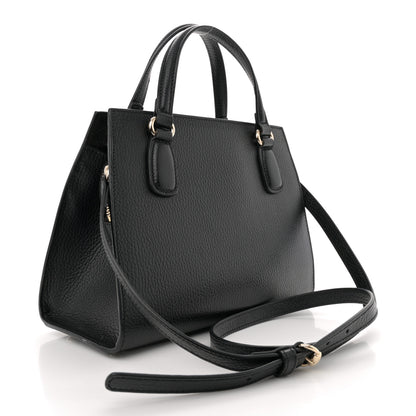 Gucci Pebbled Calfskin Medium Soho Top Handle Satchel Black 3 of 12