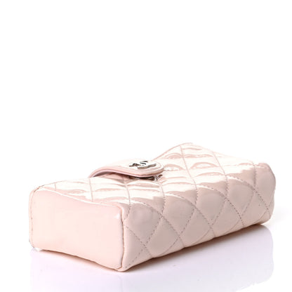 Chanel Patent Quilted Mini Phone Holder Clutch Light Pink 3 of 6