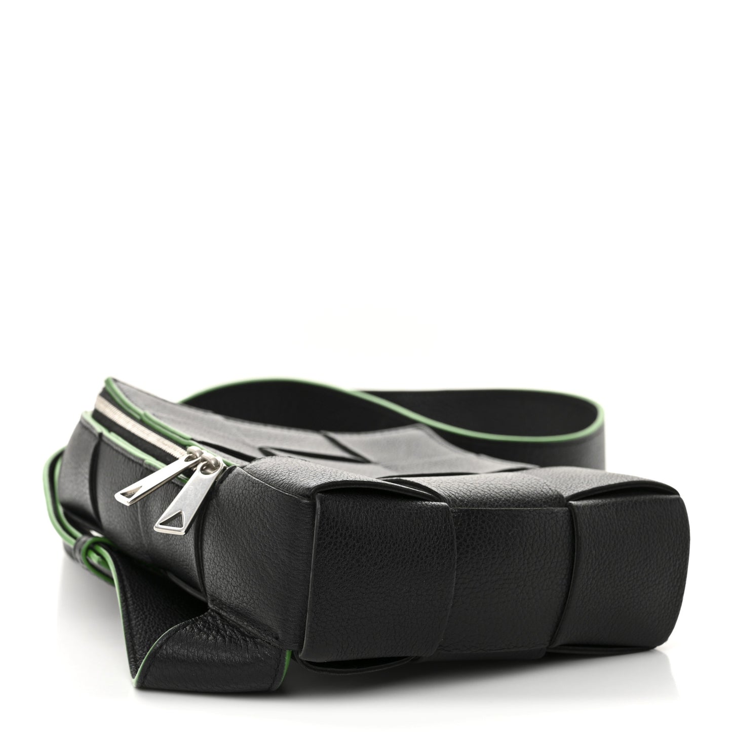 Calfskin Intrecciato Mini Cassette Sling Bag Black Parakeet