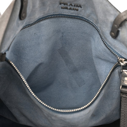 Prada Glace Calfskin Etiquette Shopping Bag Marine Astrale 10 of 15