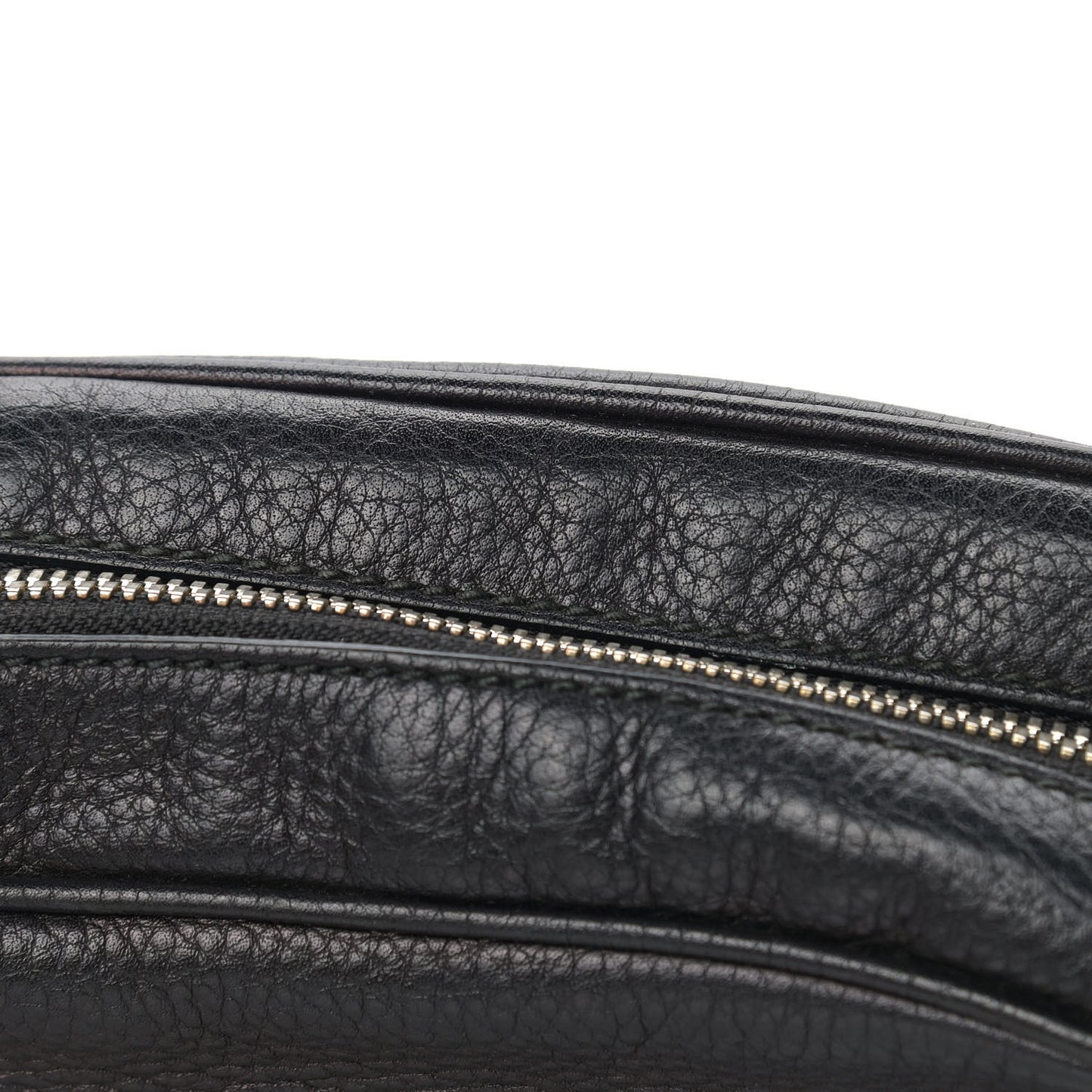 Pebbled Calfskin Small Soho Disco Bag Black