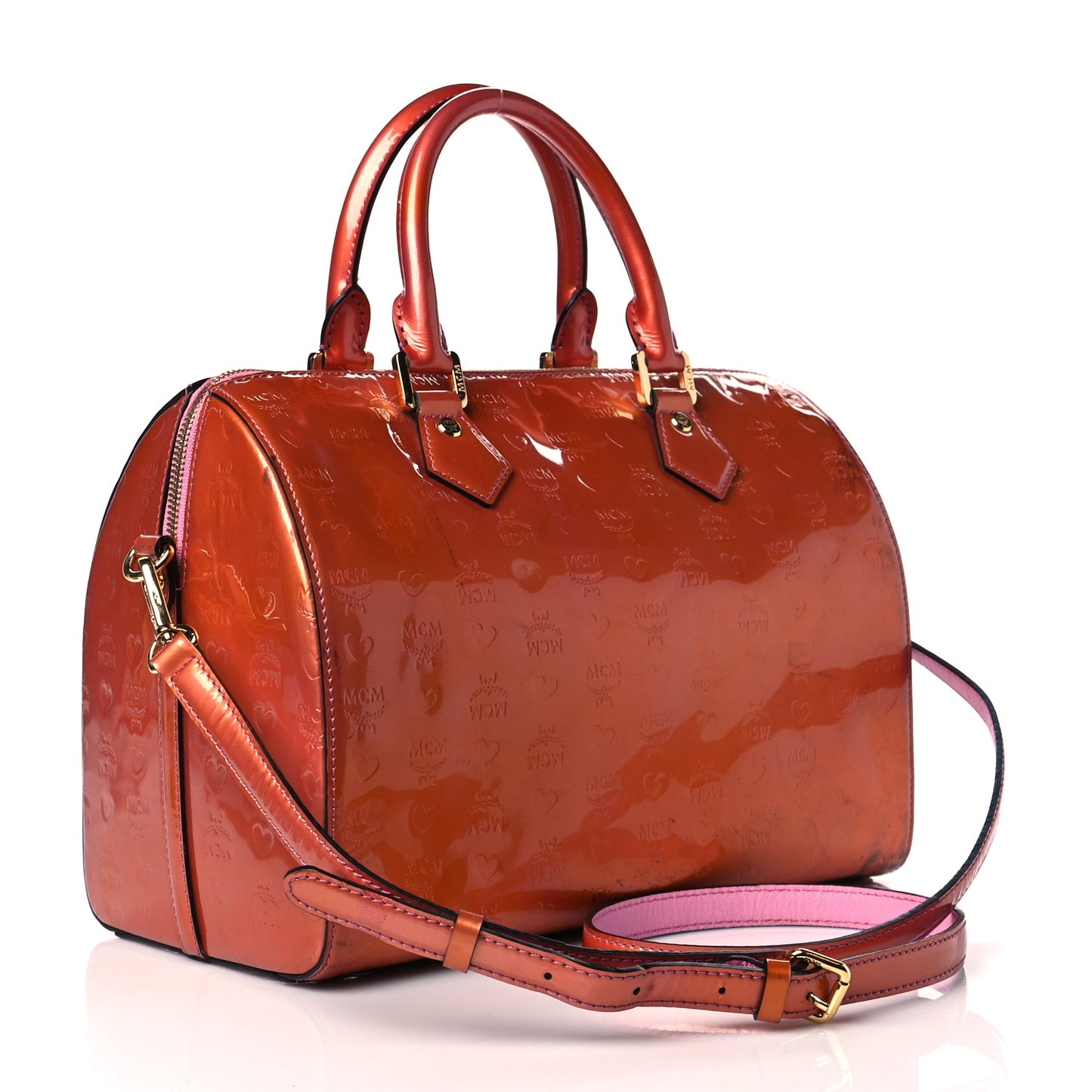 Patent Monogram Boston Bag Bronze
