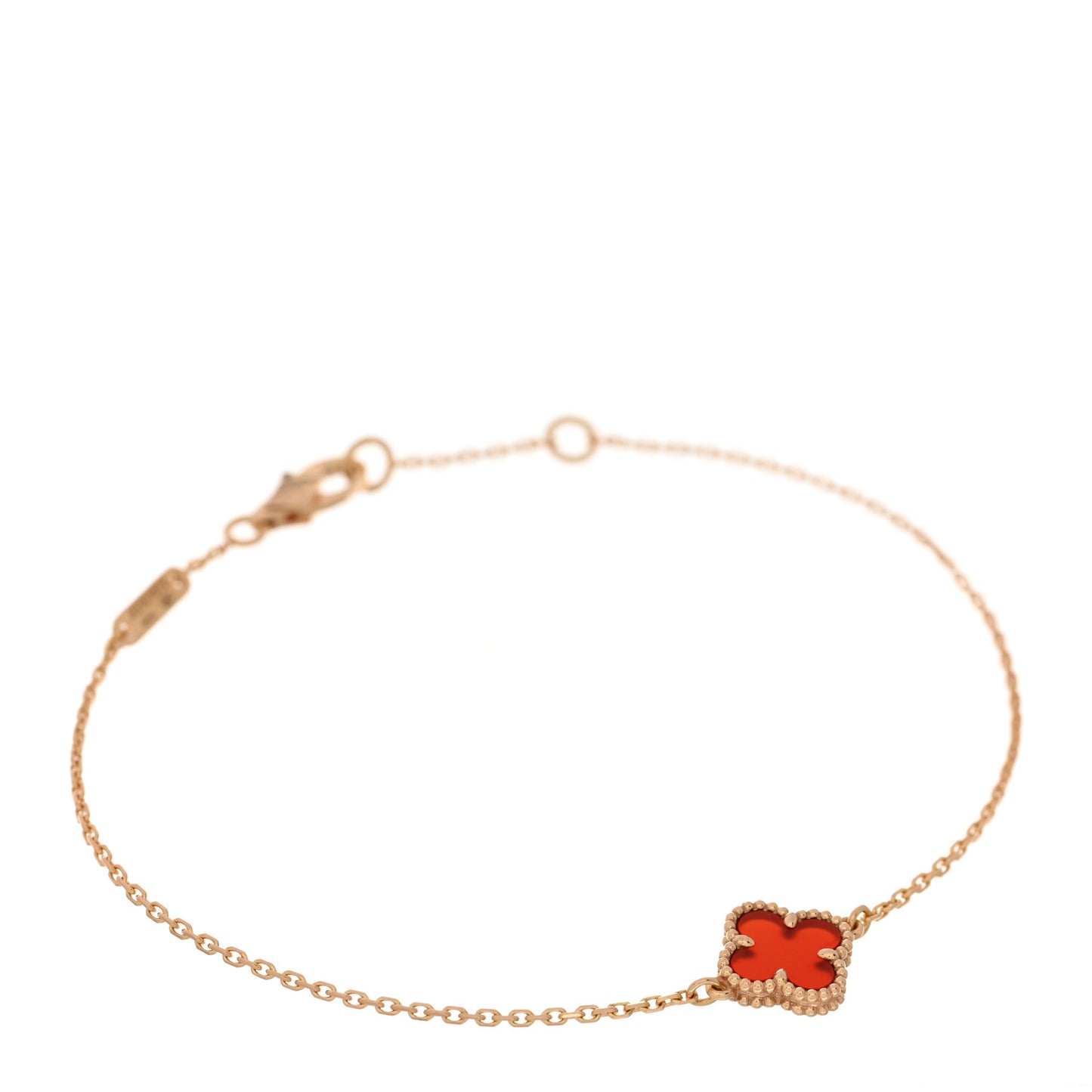 18K Rose Gold Carnelian Sweet Alhambra Bracelet
