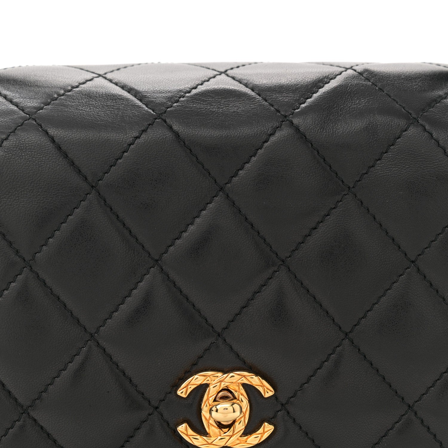 Chanel Lambskin Quilted Flap Shoulder Bag Black 8 of 10