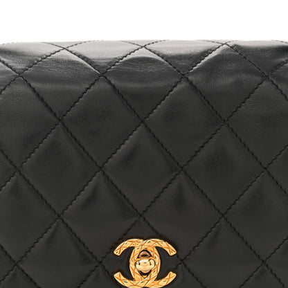 Chanel Lambskin Quilted Flap Shoulder Bag Black 8 of 10