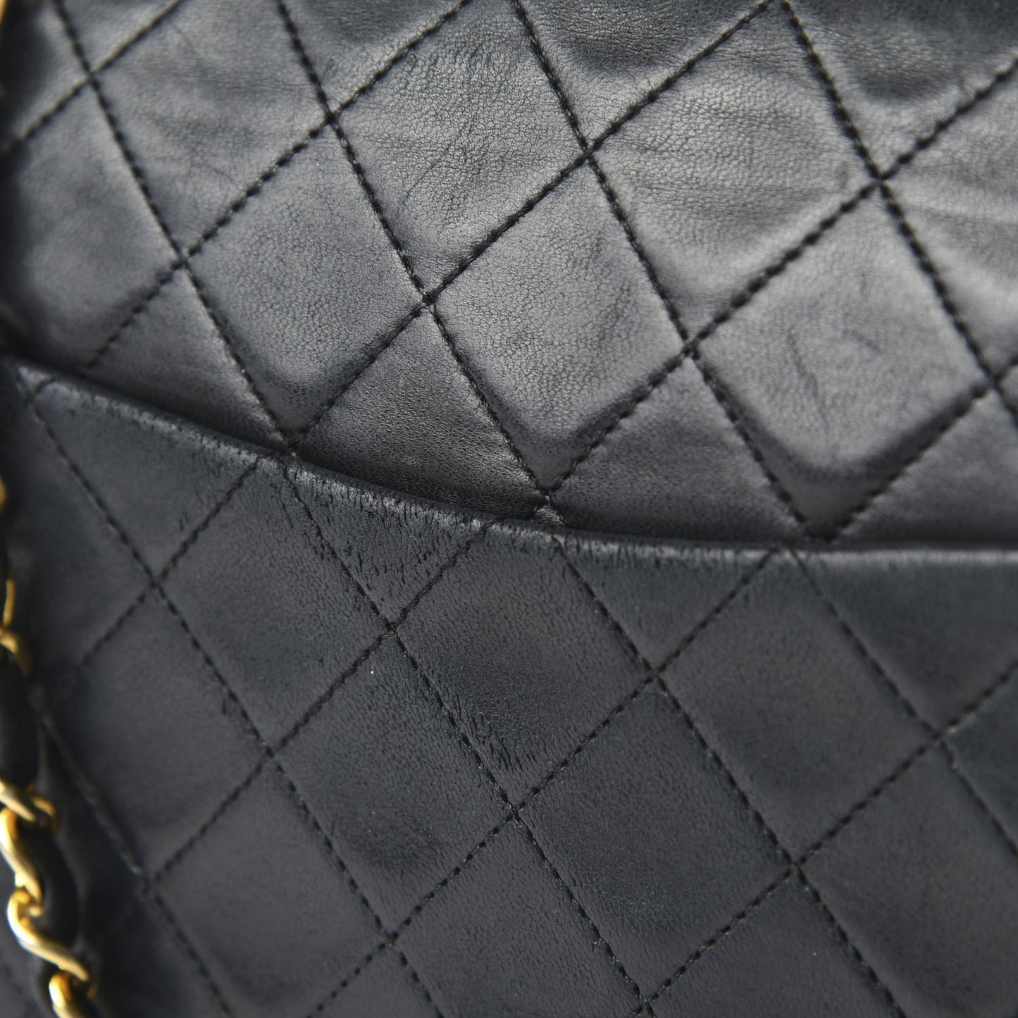 Lambskin Quilted Medium Double Flap Black