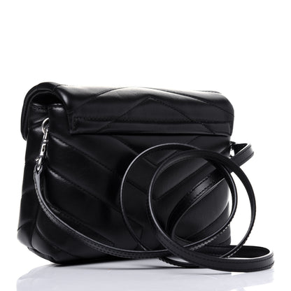 Saint Laurent Calfskin Y Quilted Monogram Toy Loulou Crossbody Bag Black 3 of 16