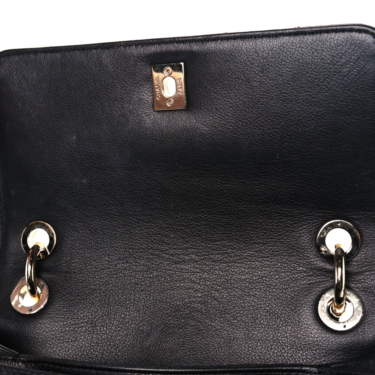Chanel Grained Calfskin Small Chevron Chic Top Handle Flap Black 14 of 17