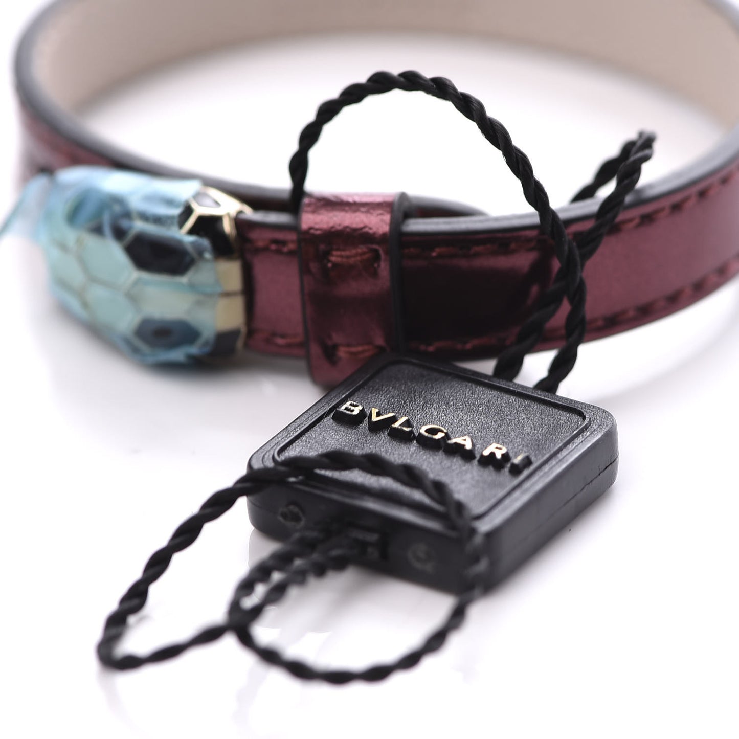 Metallic Calfskin Serpenti Forever Bracelet Ruby Wine