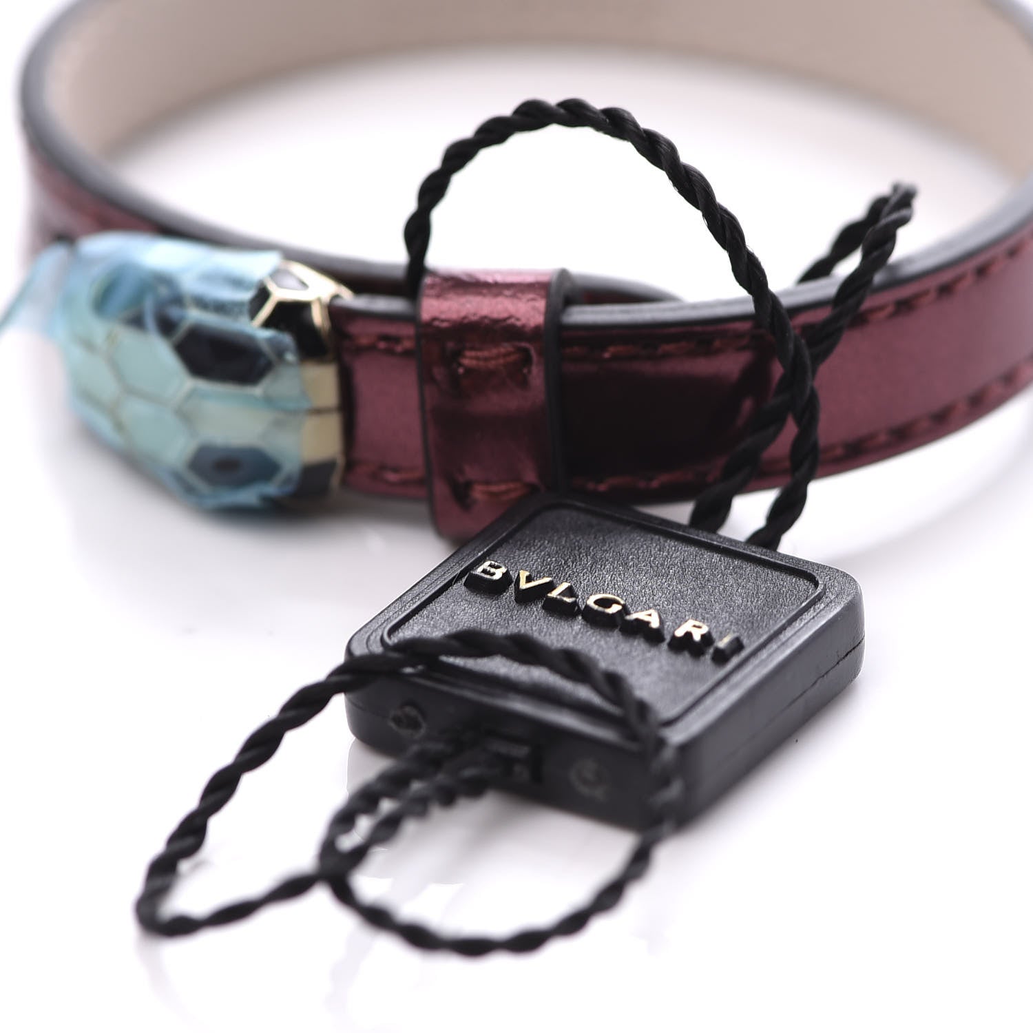 Bulgari Metallic Calfskin Serpenti Forever Bracelet Ruby Wine 5 of 5