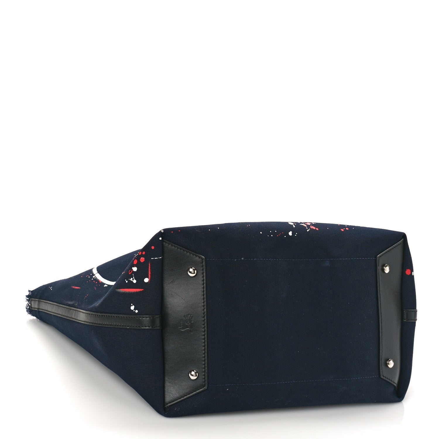 Christian Louboutin Denim Frangibus Printed Tote Dark Blue Multicolor 4 of 8