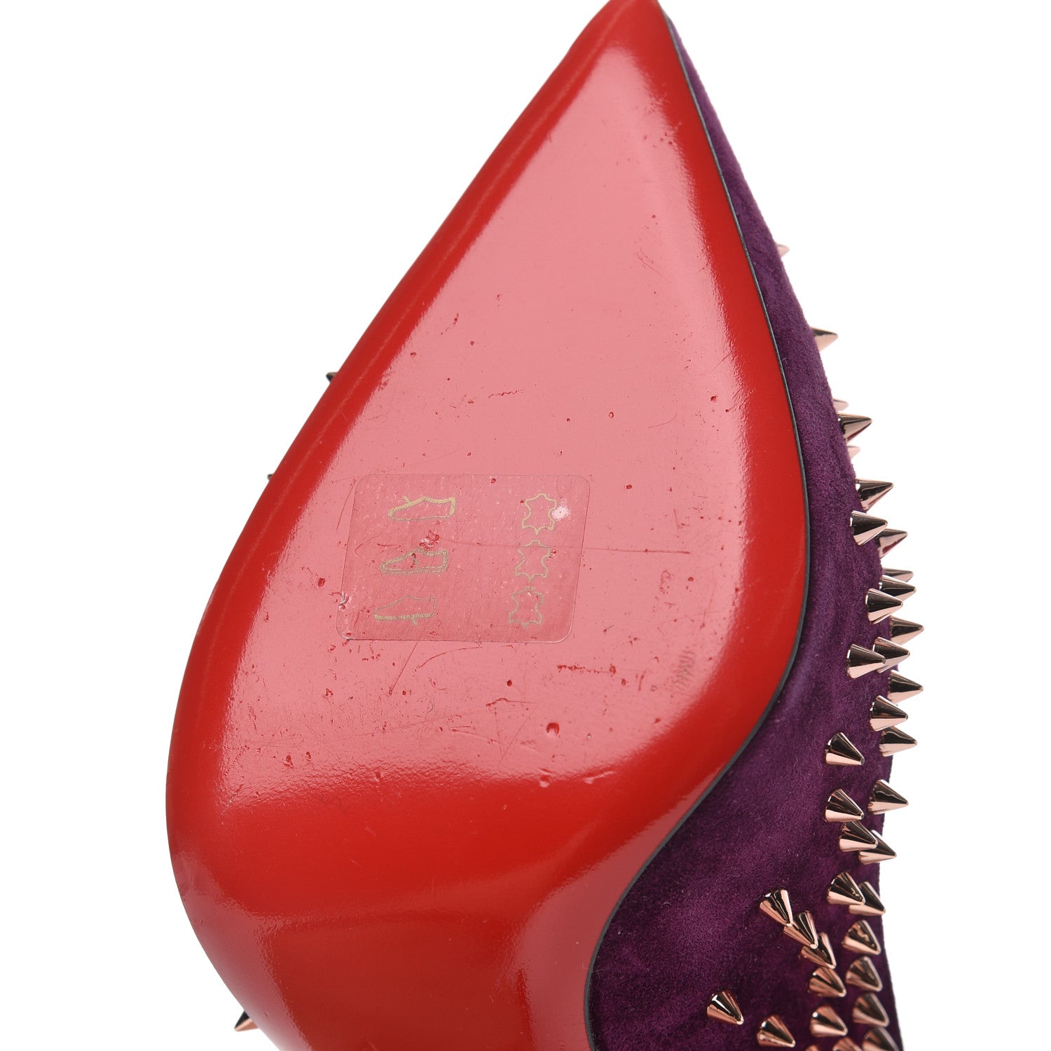 Christian Louboutin Veau Velours Studded Escarpic 100 Pumps 37.5 Merlot Copper 9 of 11