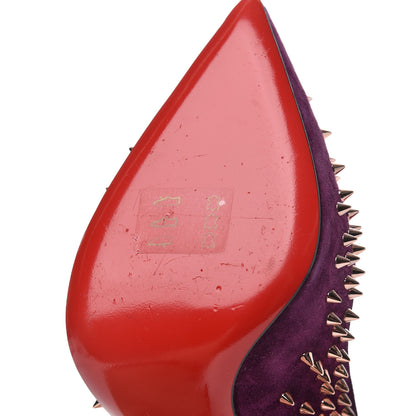 Christian Louboutin Veau Velours Studded Escarpic 100 Pumps 37.5 Merlot Copper 9 of 11