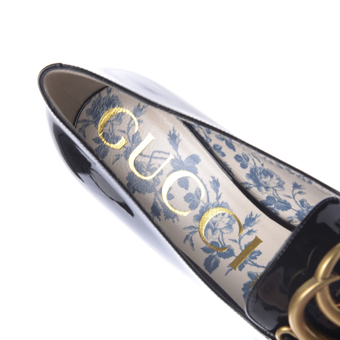 Vernice GG Victoire 55mm Loafer Pumps 38.5 Black