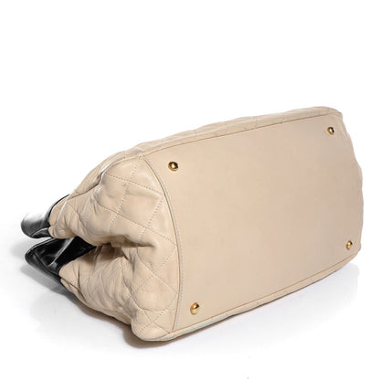 Chanel Calfskin In The Mix Shopping Tote Beige Black 4 of 8