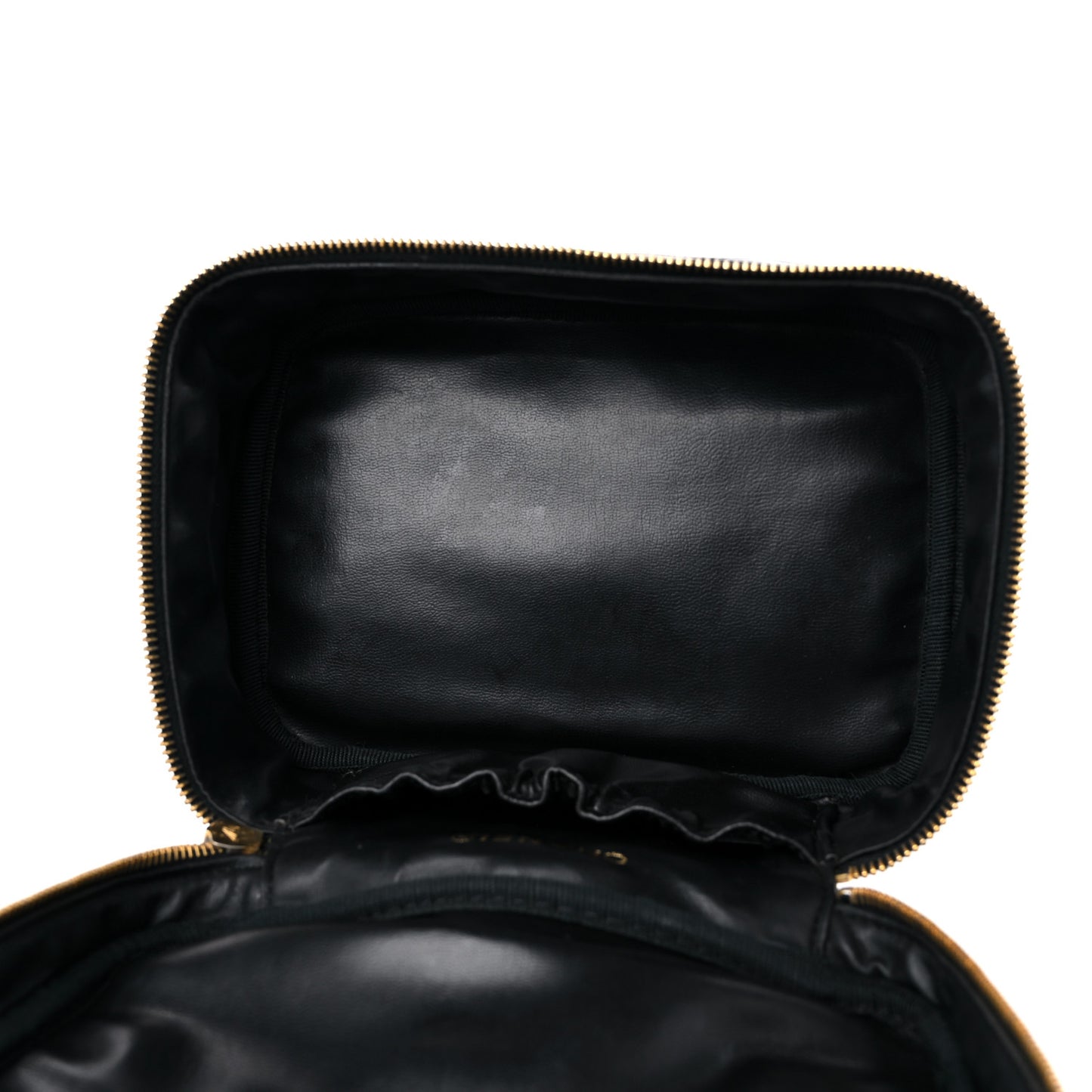 Lambskin Vanity Cosmetic Case Black