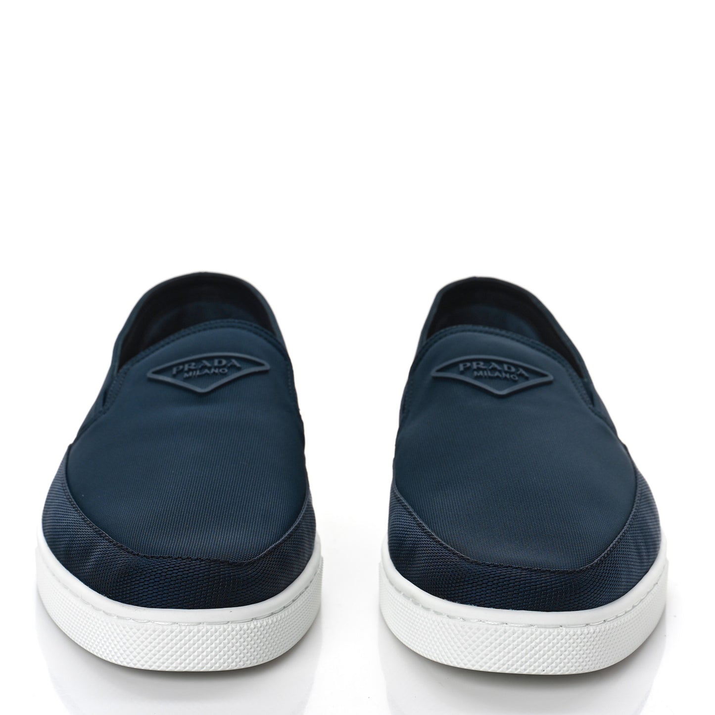 Technical Nylon Triangle Logo Mens Slip On Sneakers 12 Oltremare