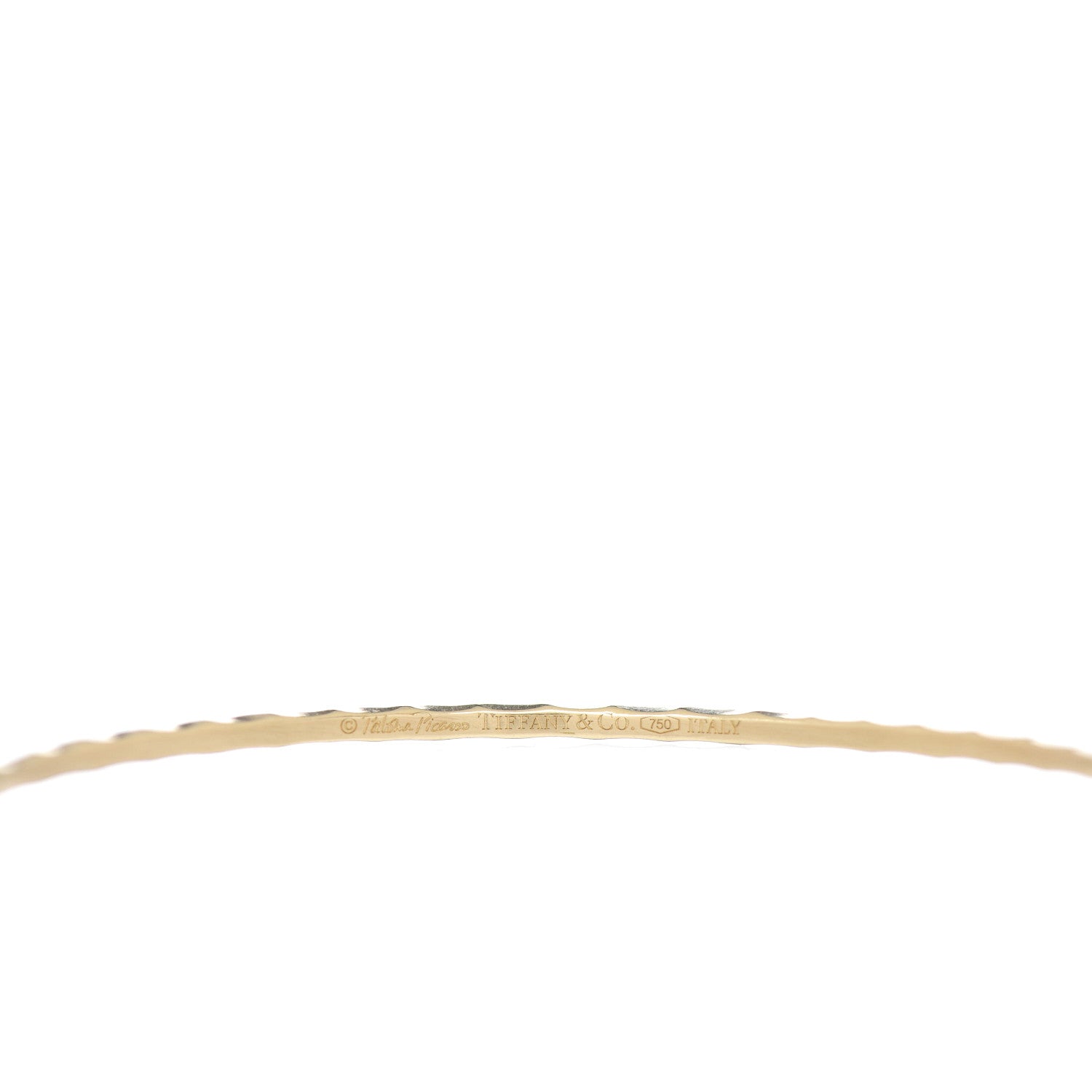 Tiffany 18K Yellow Gold Paloma Picasso Hammered Bangle Bracelet 3 of 3