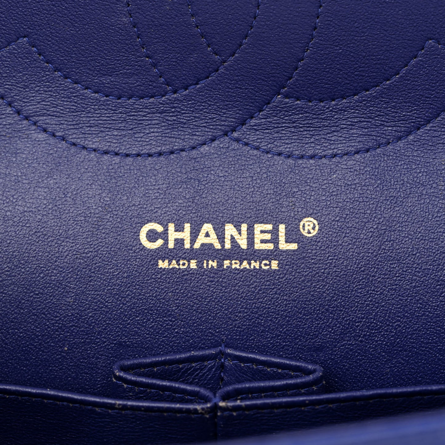 Lambskin Chevron Quilted Jumbo Double Flap Blue
