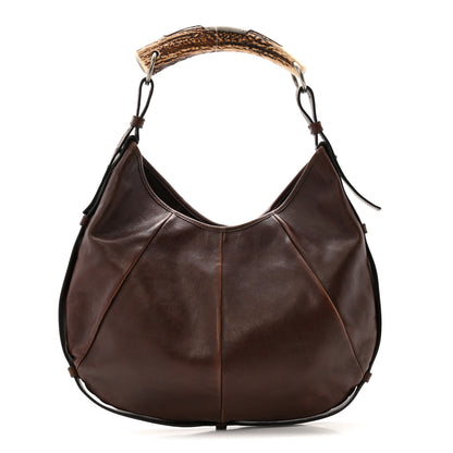 Saint Laurent Buffalo Leather Medium Mombasa Horn Bag Brown 1 of 12