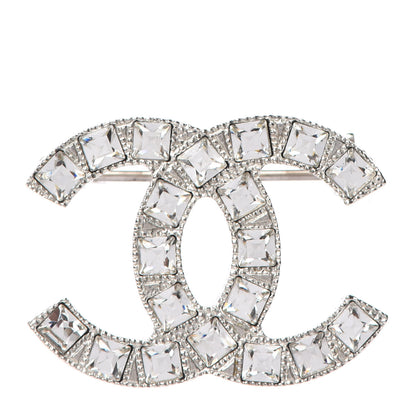 Chanel Crystal CC Brooch Silver 1 of 5