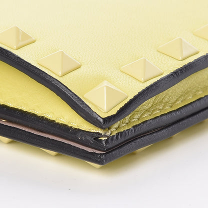 Valentino Garavani Nappa Monochrome Rockstud Wristlet Clutch Soft Yellow 10 of 11
