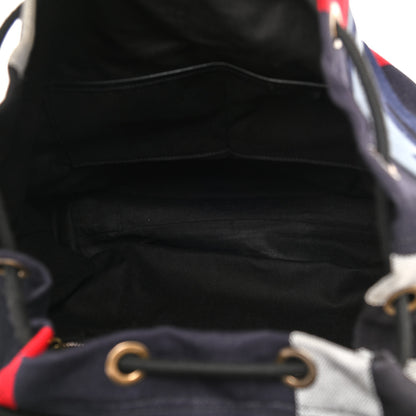 Burberry Canvas Suede Camoflauge Print Brookdale Backpack Navy 5 of 13