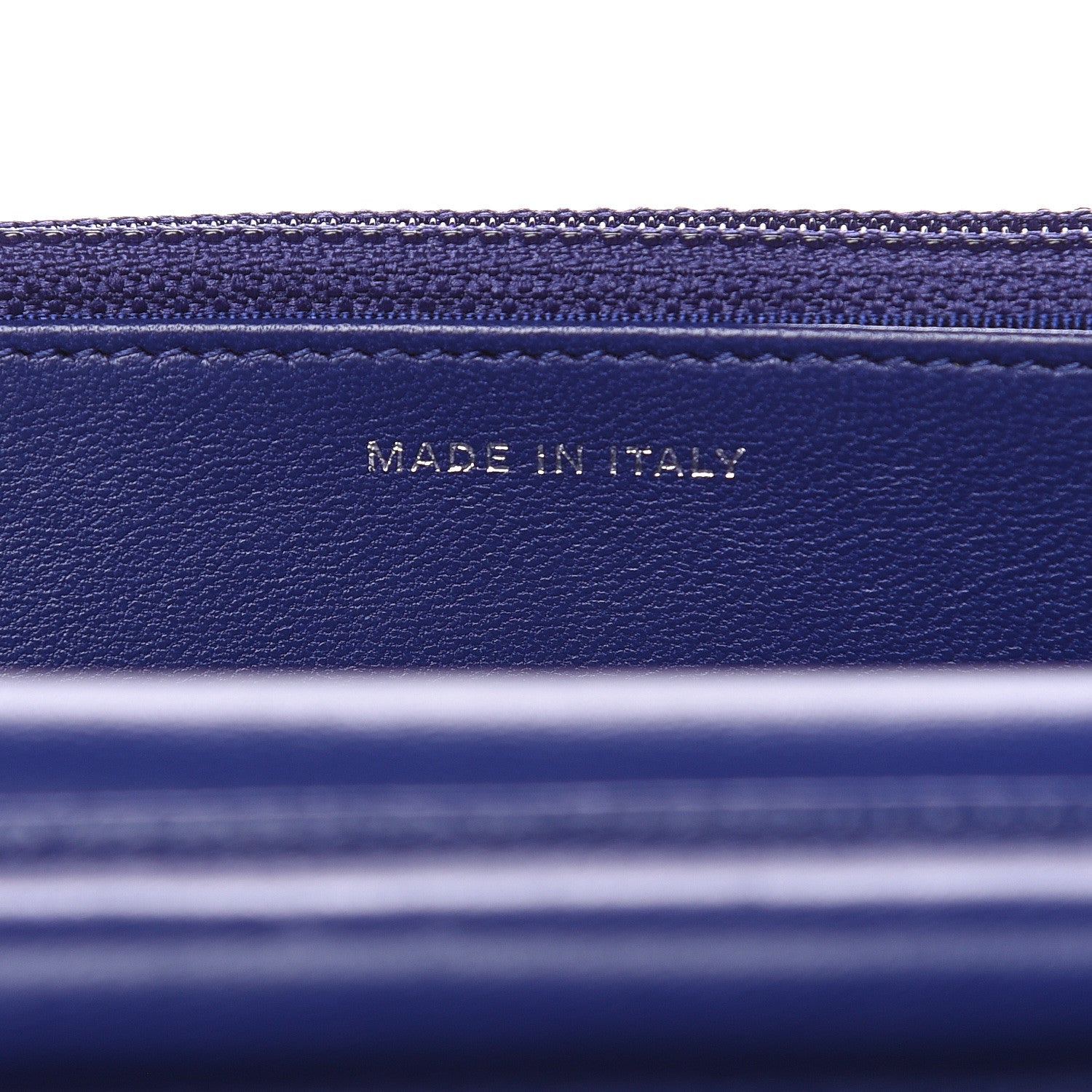 Chanel Lambskin Quilted Wallet On Chain WOC Blue 7 of 15