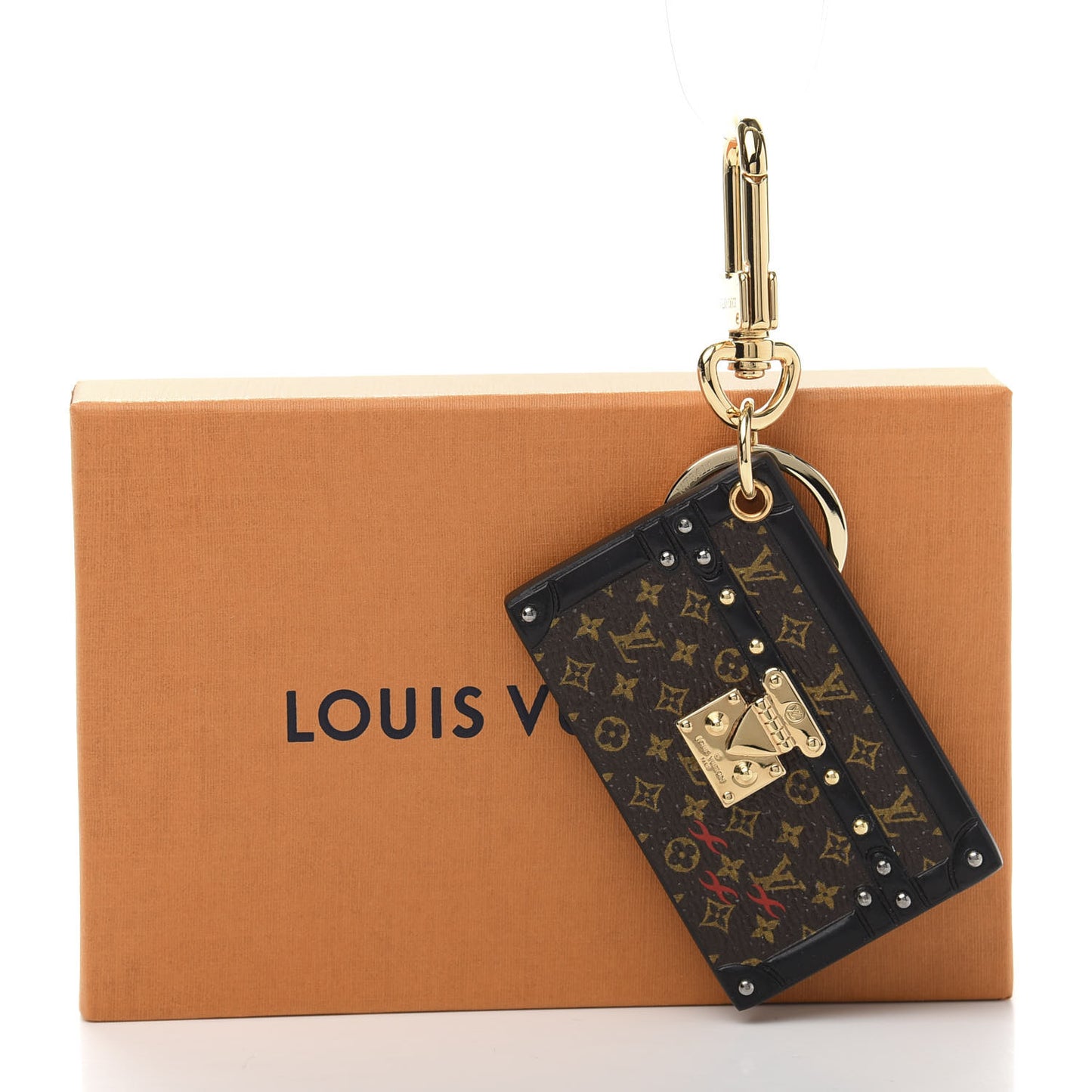 Petite Malle Bag Charm Key Holder Brown