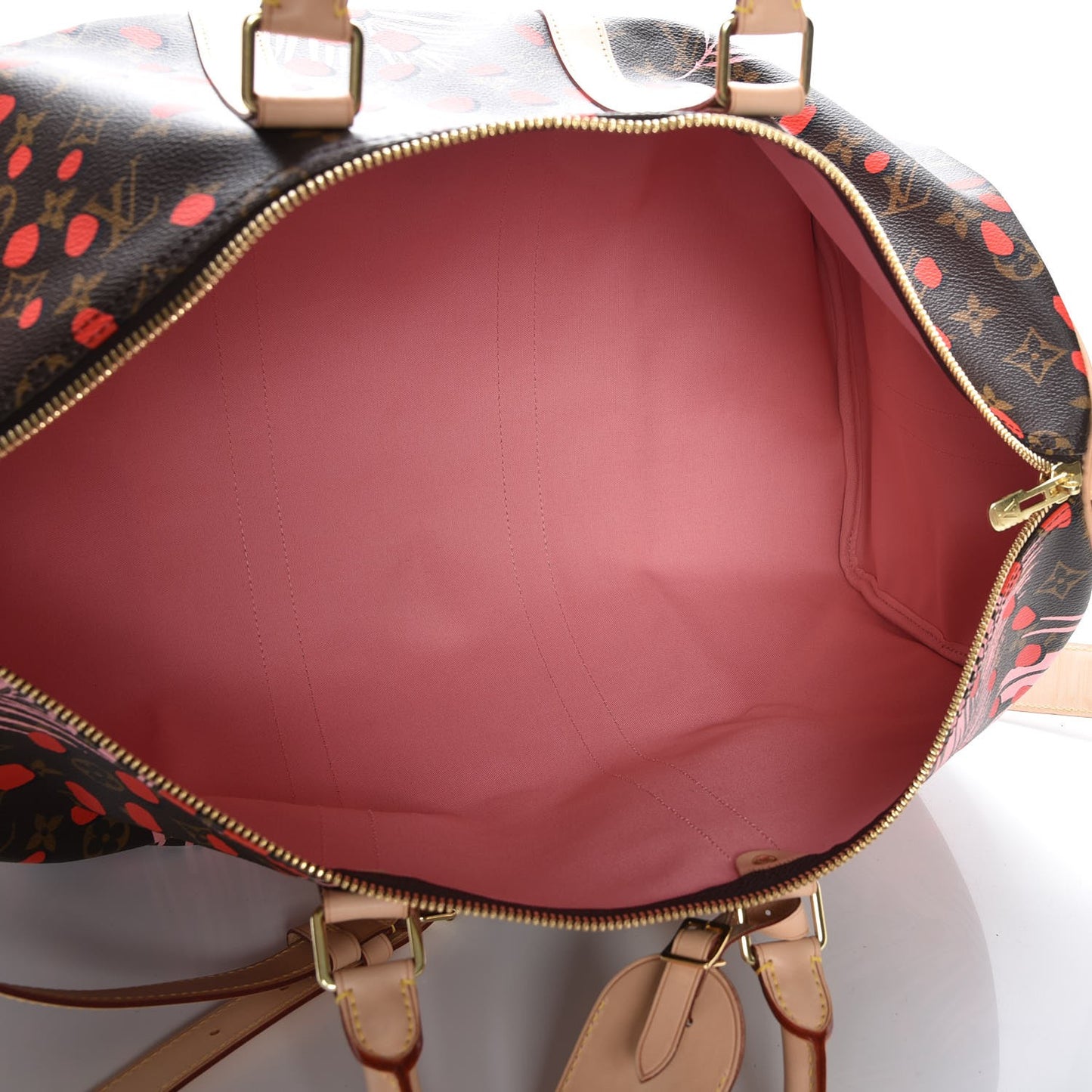 Monogram Jungle Dots Keepall Bandouliere 50 Sugar Pink Poppy