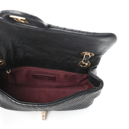 Chanel Calfskin Surpique Chevron Small Flap Black 5 of 9