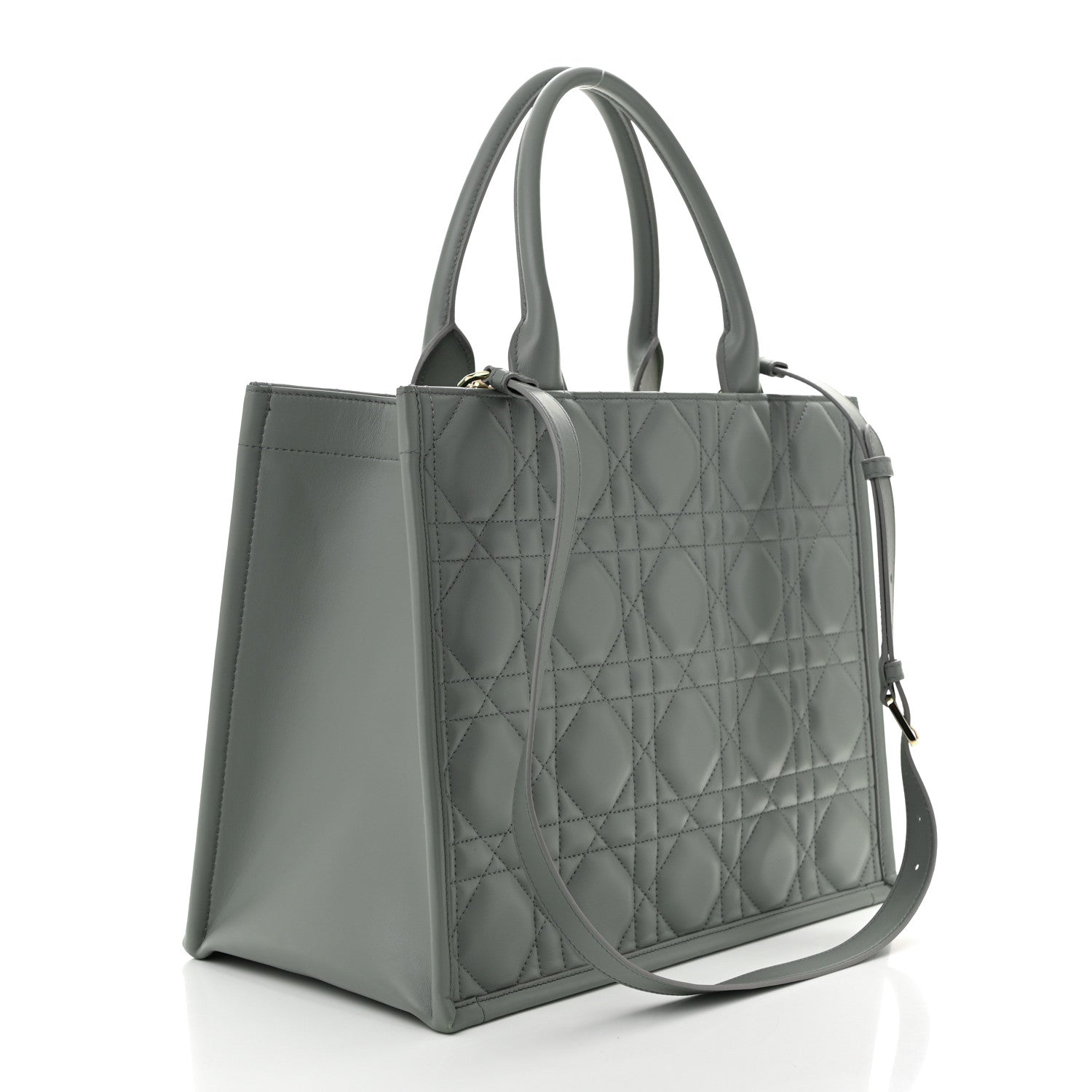 Christian Dior Calfskin Macrocannage Medium Book Tote Grey 3 of 10