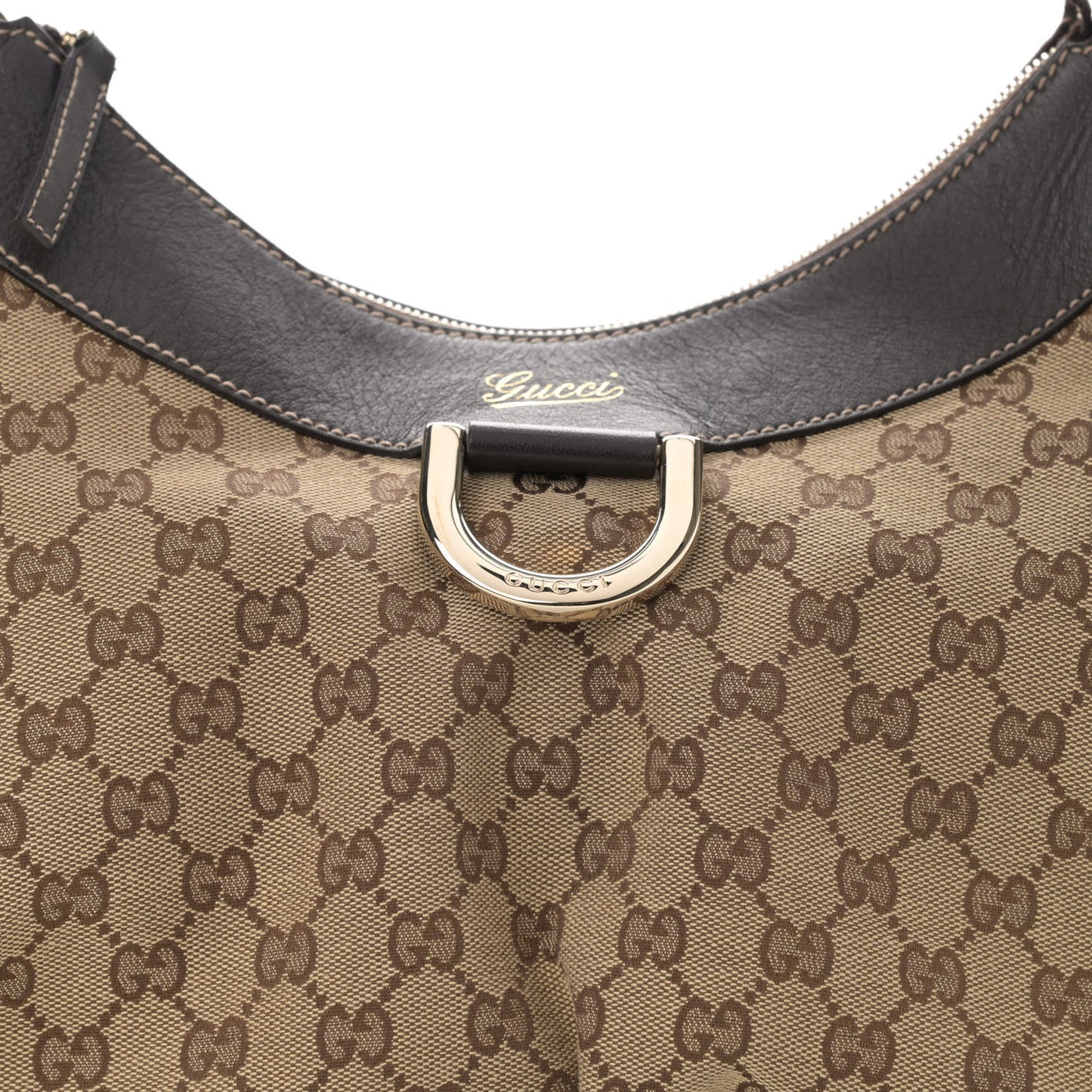Monogram Large D Gold Hobo Dark Brown
