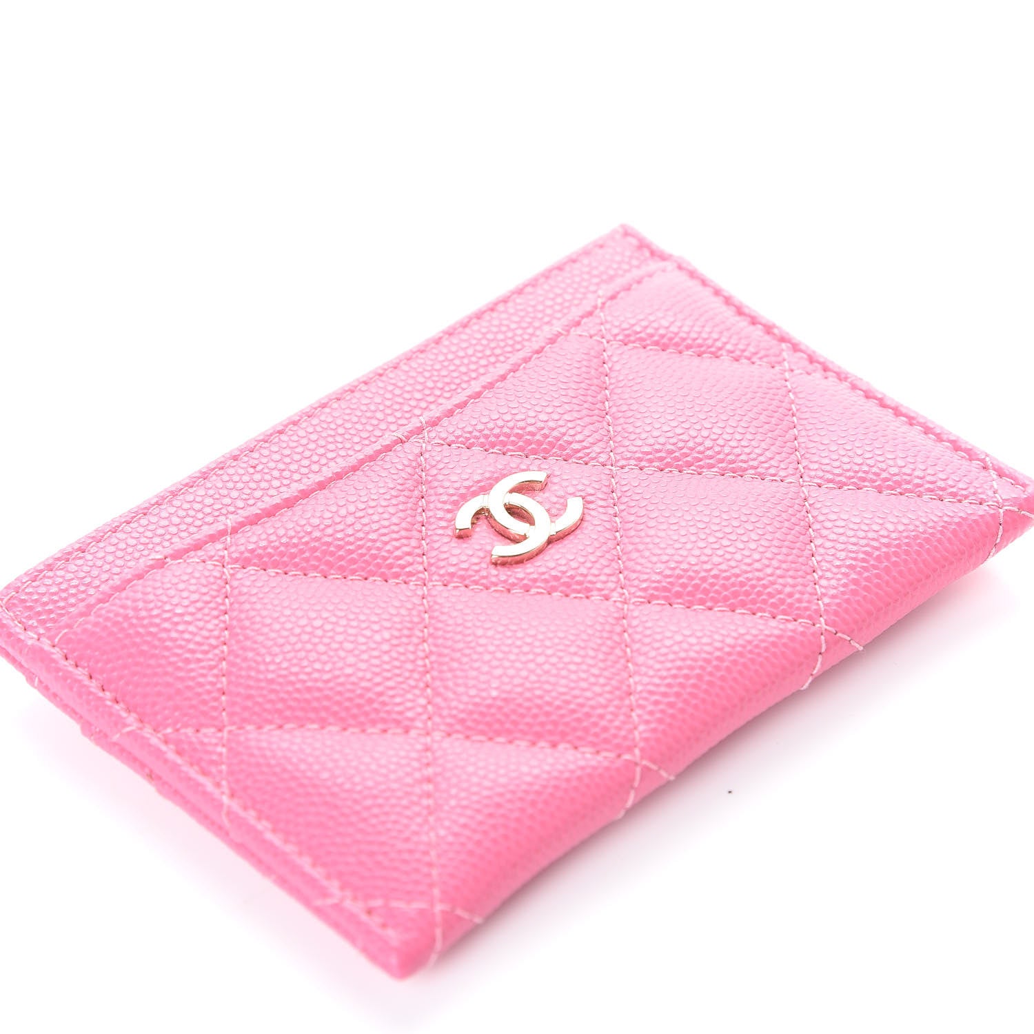 Chanel Caviar Quilted Card Holder Pink 9 of 10
