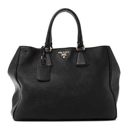 Prada Vitello Daino Tote Black 1 of 9